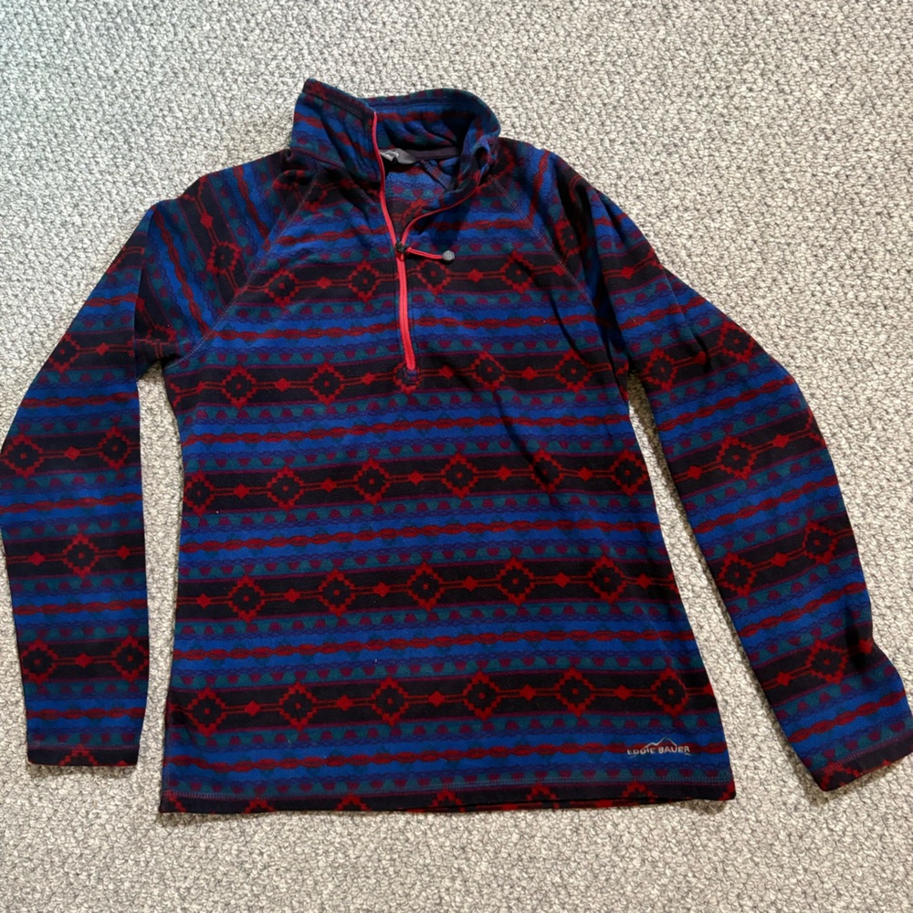 Eddie Bauer Fleece Quarter-zip Jacket Size M EUC